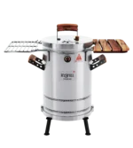 barril ahumador pequeño con parrillas